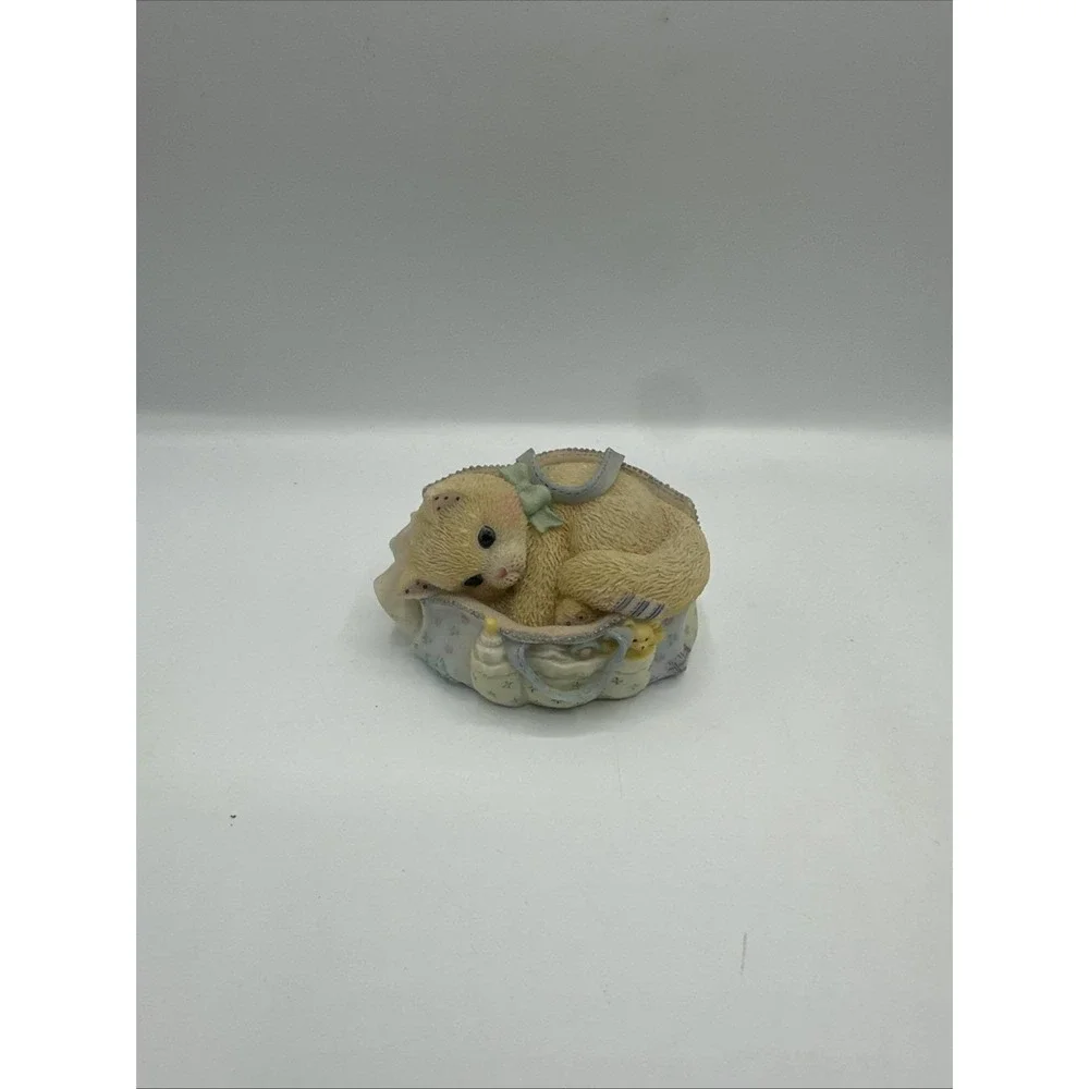 Enesco 1998 Priscilla Hillman Calico Kittens A Whole New Bag Of Tricks Figurine